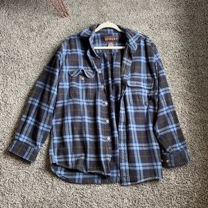 Oversized blue flannel